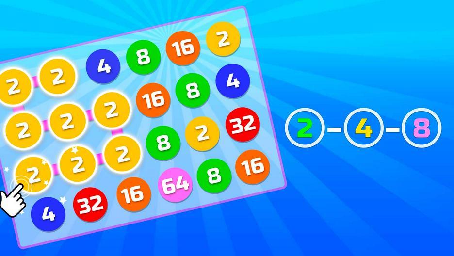 2-4-8: link identical numbers