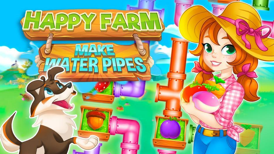 Happy farm: make water pipes